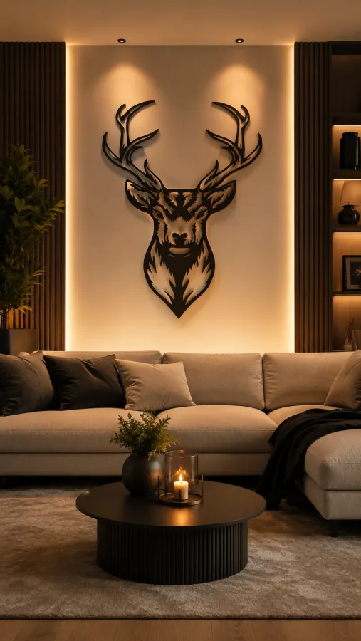 Dekoracja ścienna – jeleń (styl nowoczesny / loft)